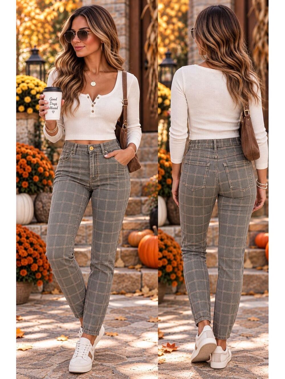 FRAME Plaid Le high skinny crop with stretch 27